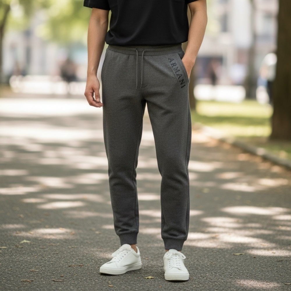 ARMANI EXCHANGE AX Men's Charcoal Joggers with Logo Size XS grey sweatpants hot